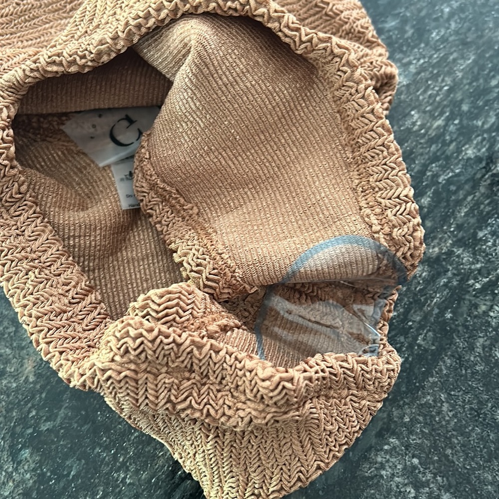 Last One 🤎Hunza G🤎 Metallic Cocoa Squareneck Bathing Suit NWT - Picture 10 of 10
